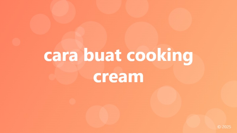 cara buat cooking cream