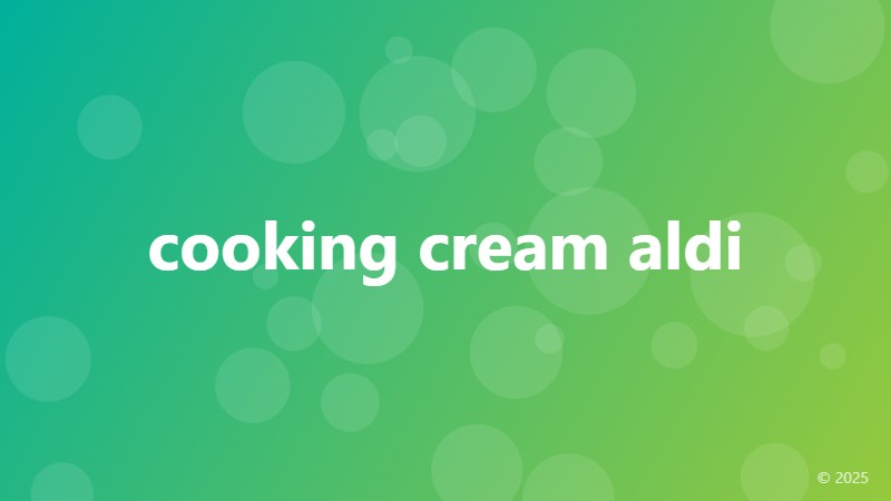 cooking cream aldi