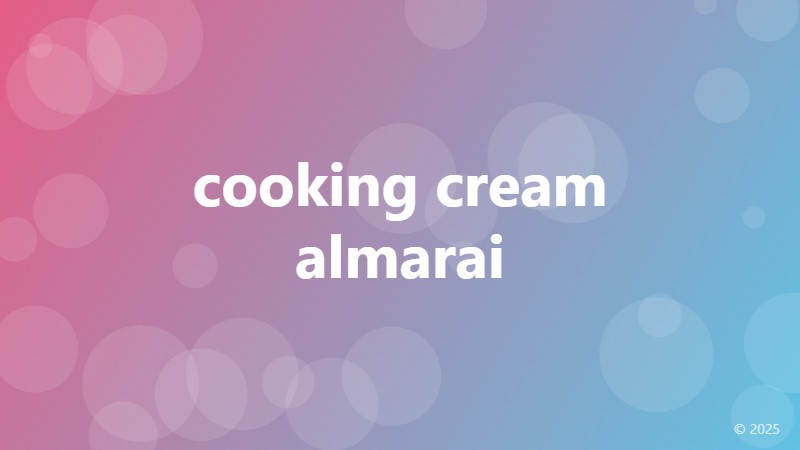 cooking cream almarai
