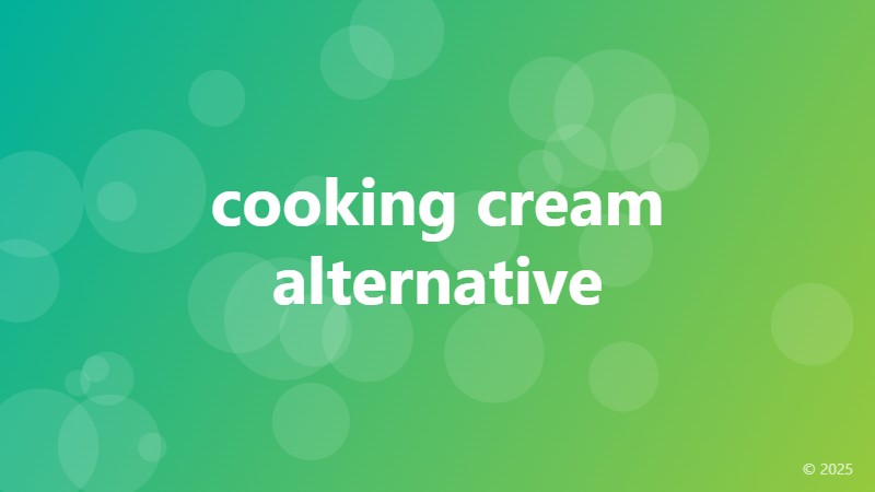 cooking cream alternative