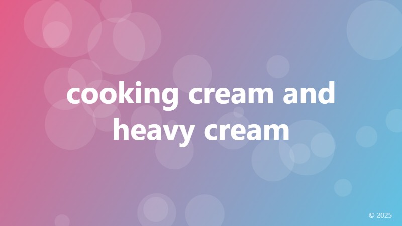 cooking cream and heavy cream