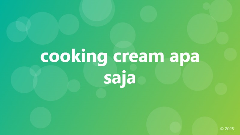 cooking cream apa saja