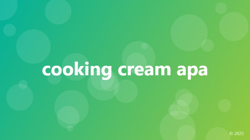 cooking cream apa