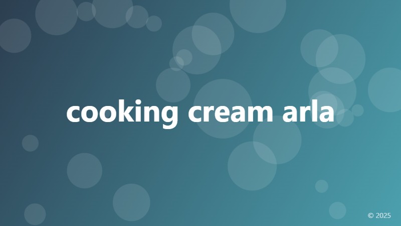cooking cream arla