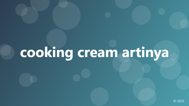 cooking cream artinya
