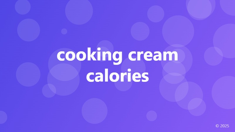 cooking cream calories