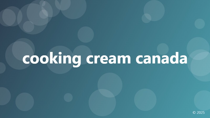 cooking cream canada