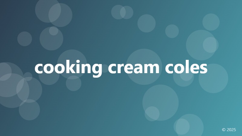 cooking cream coles