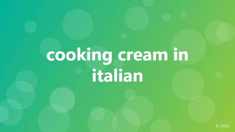 cooking cream in italian