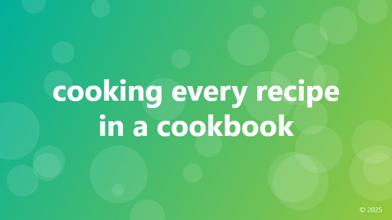 cooking every recipe in a cookbook