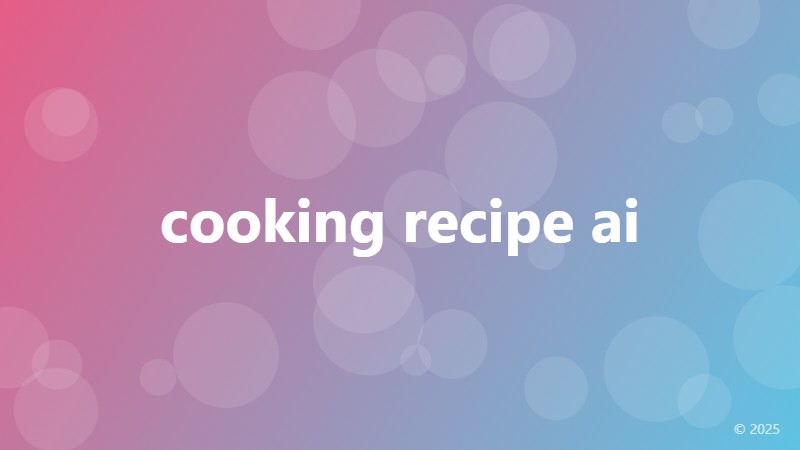 cooking recipe ai