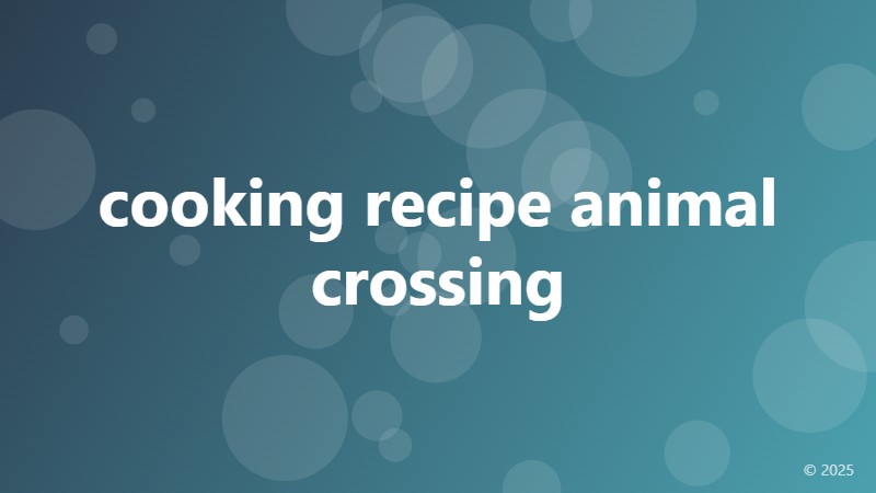 cooking recipe animal crossing
