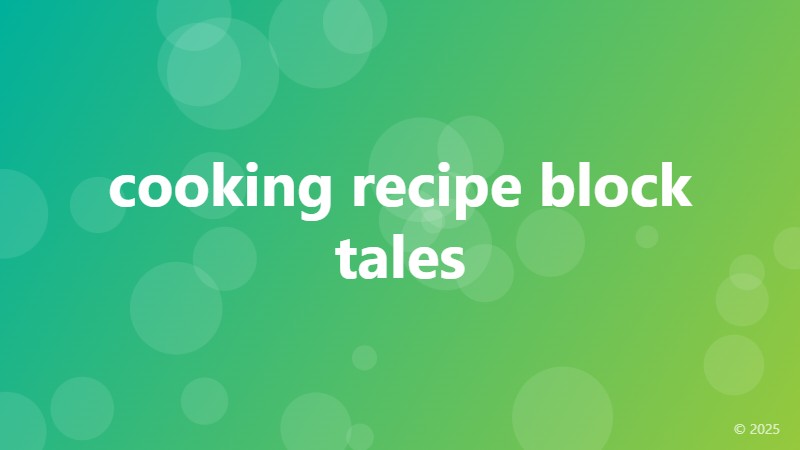 cooking recipe block tales