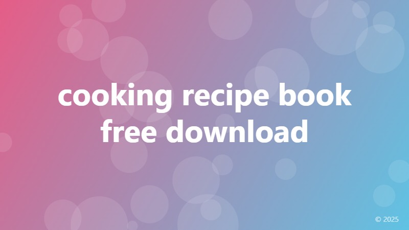 cooking recipe book free download