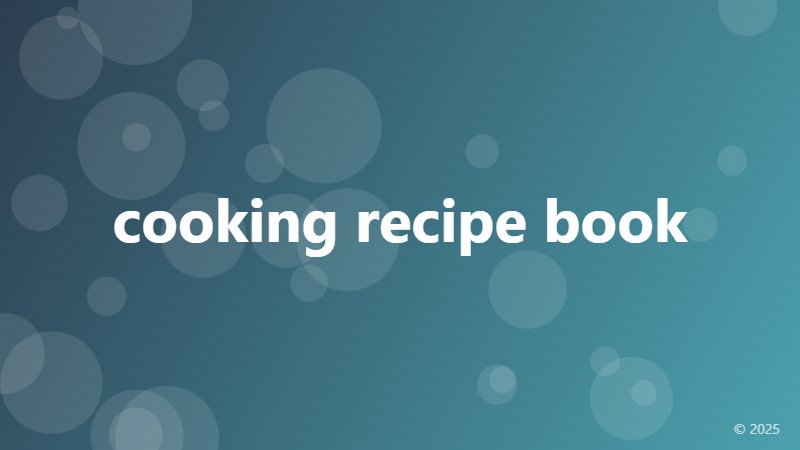 cooking recipe book