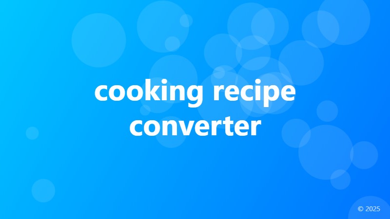 cooking recipe converter