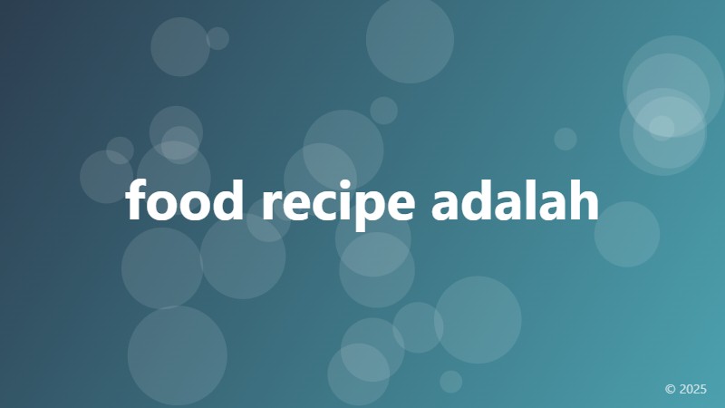 food recipe adalah